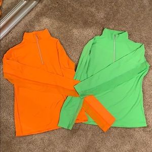 Dover Saddlery Sunshirts Orange and Lime Green S